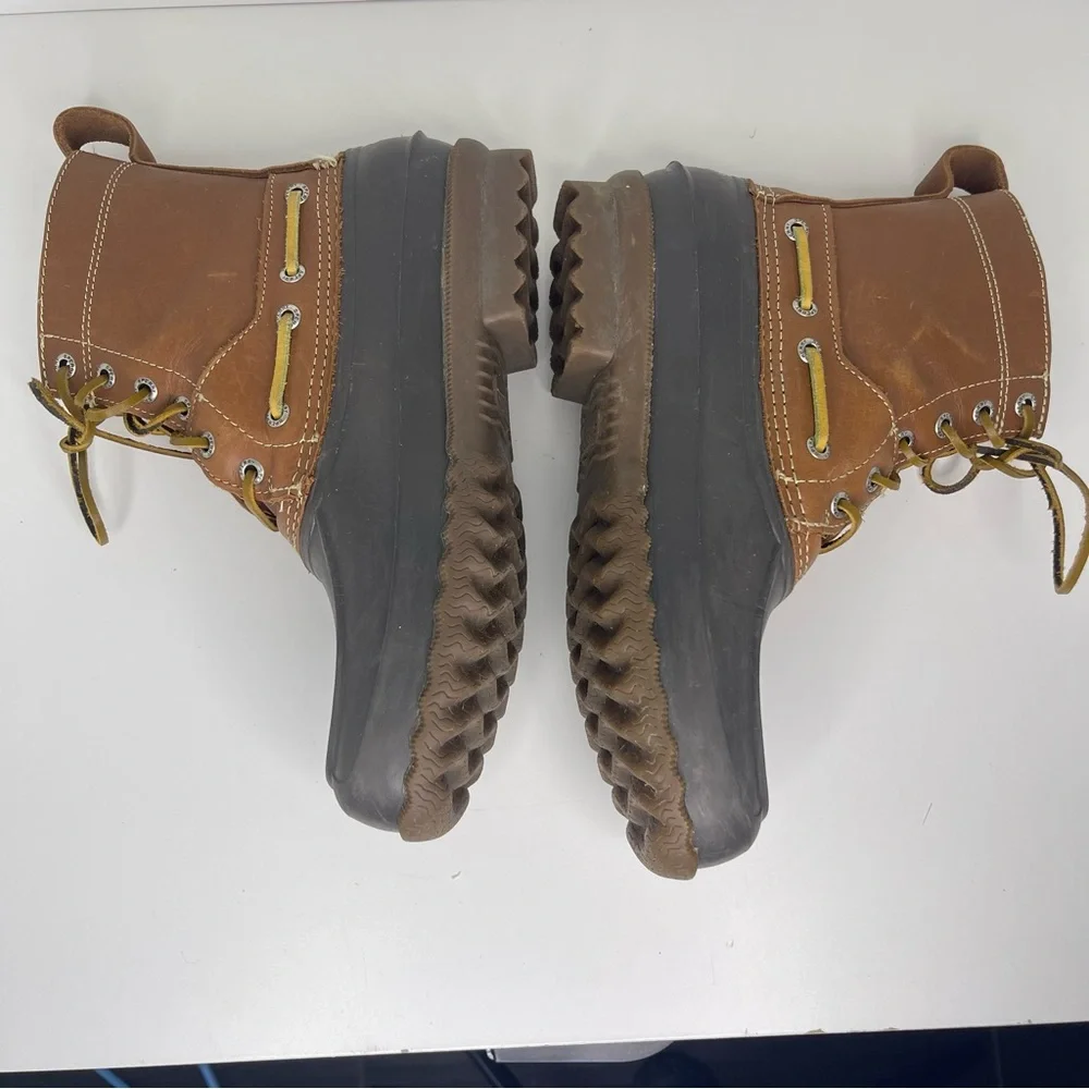 Sperry Men's 8 Brown Leather Decoy Duck Boots Winter‎ Weather Gorpcore Outdoor